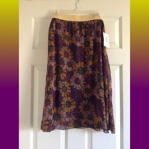 NWT LLR Xl Purple and Gold Floral Lola